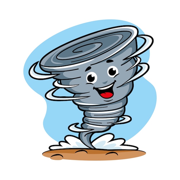 Ilustración de dibujos animados de tornados dibujados a mano