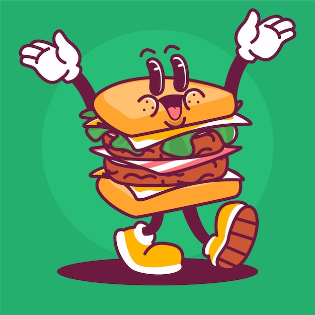 Ilustración de dibujos animados de tostadas dibujadas a mano
