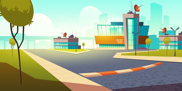 Ilustración de dibujos animados de la Universidad de Ciencias de construcción