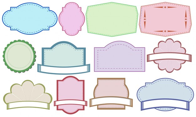 Ilustración de diferentes etiquetas de color