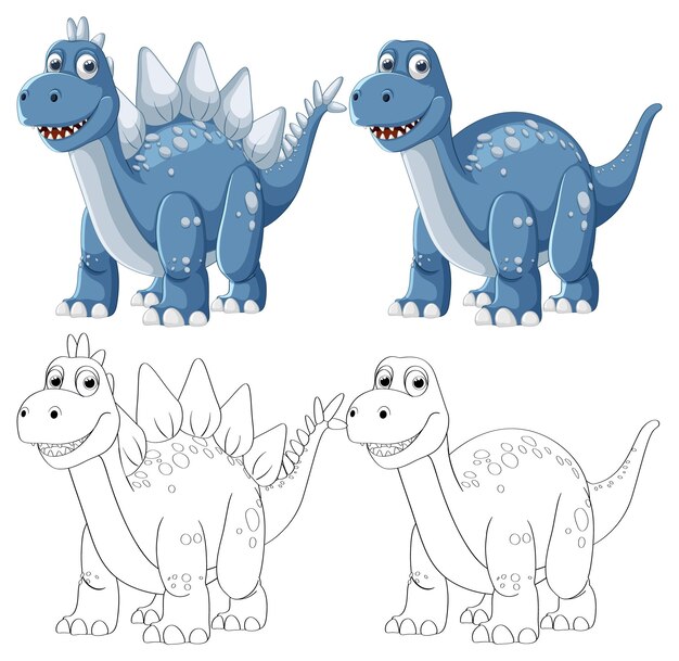 Ilustración de los dinosaurios azules