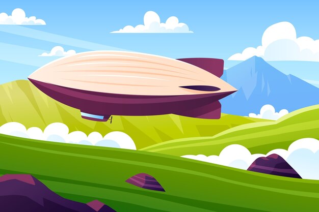 Ilustración de dirigible degradado