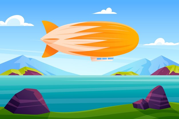 Ilustración de dirigible degradado