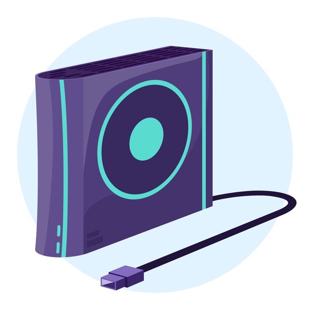 Ilustración de disco duro de diseño plano dibujado a mano