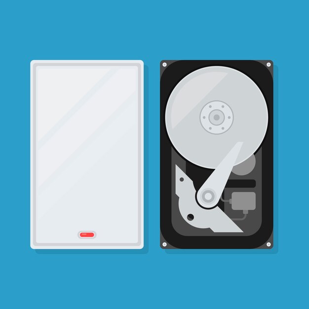 Ilustración de disco duro de diseño plano