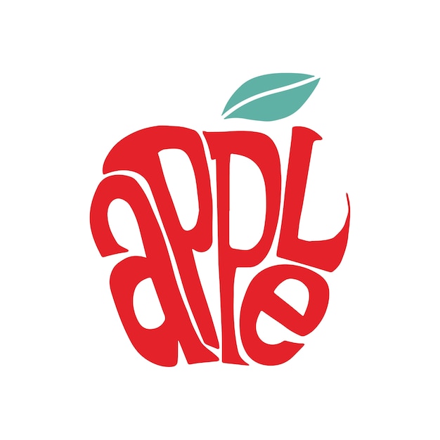 Vector gratuito ilustración de diseño de apple palabra tipografía