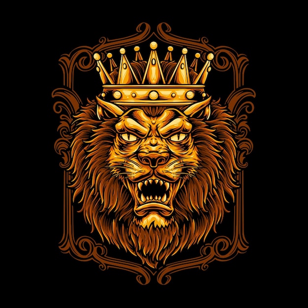Ilustración de diseño de camiseta de rey león