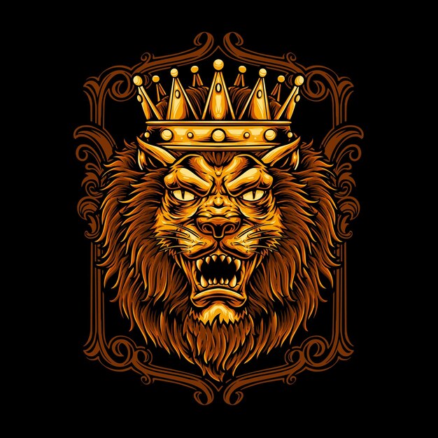 Ilustración de diseño de camiseta de rey león