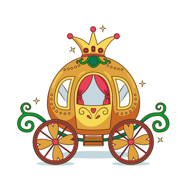 Ilustración con diseño de carro de cuento de hadas
