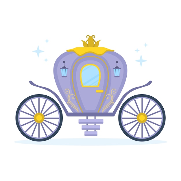 Ilustración con diseño de carro de cuento de hadas