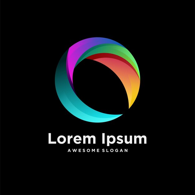 Ilustración de diseño colorido degradado de logotipo