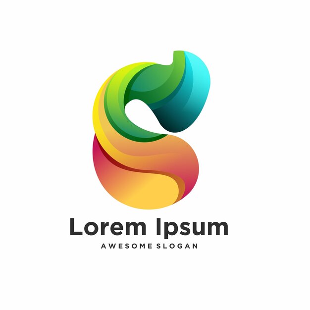 Ilustración de diseño degradado colorido único de logotipo