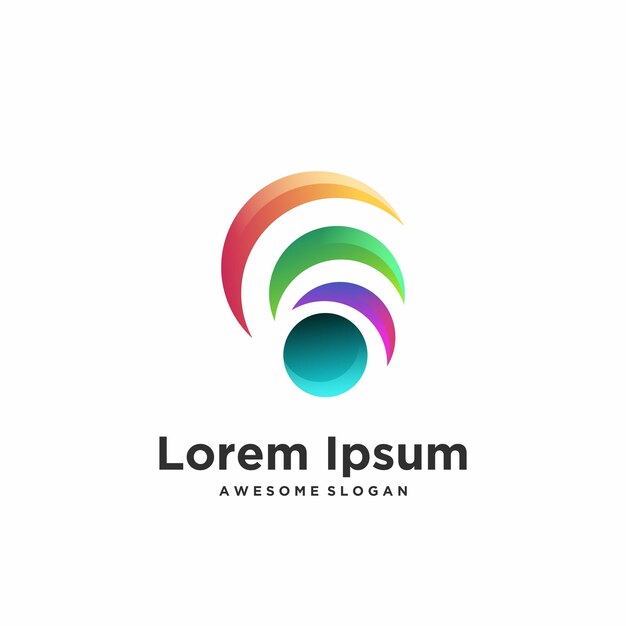 Ilustración de diseño degradado colorido único de logotipo