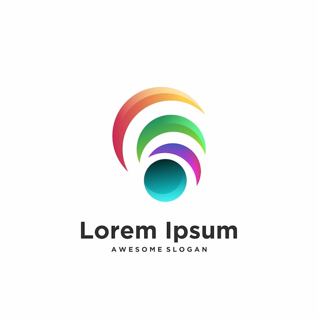 Ilustración de diseño degradado colorido único de logotipo