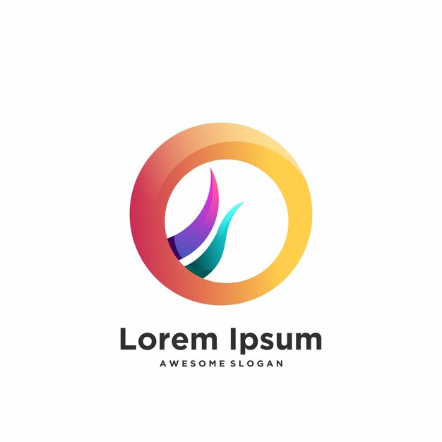 Ilustración de diseño degradado colorido único de logotipo