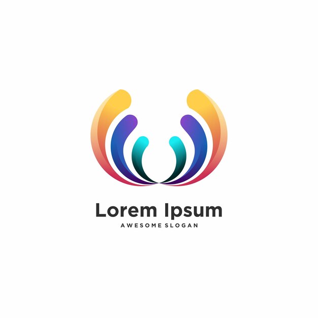 Ilustración de diseño degradado colorido único de logotipo