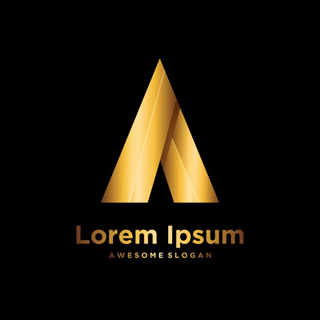 Ilustración de diseño de degradado de logotipo de lujo de letra