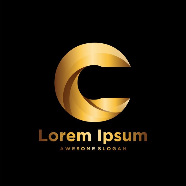 Ilustración de diseño de degradado de logotipo de lujo de letra