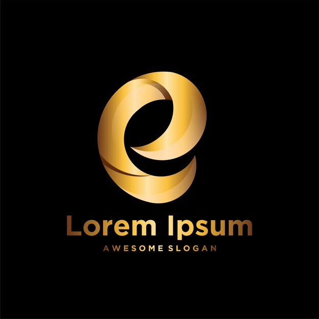 Ilustración de diseño de degradado de logotipo de lujo de letra