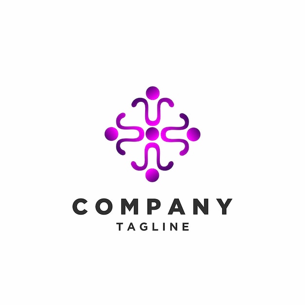 Ilustración de diseño de degradado de lujo de logotipo de flor