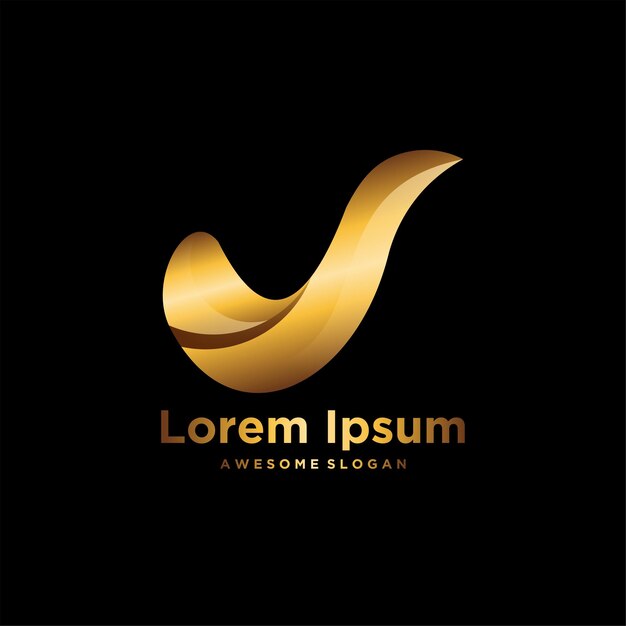 Ilustración de diseño de degradado de lujo único de logotipo