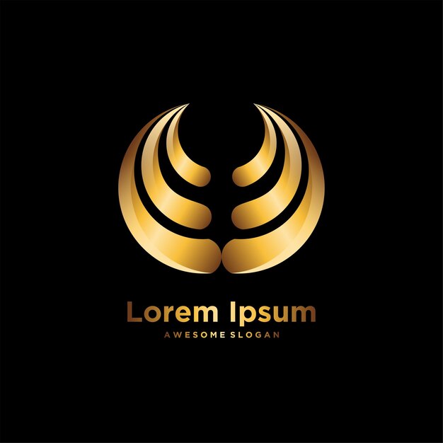 Ilustración de diseño de degradado de lujo único de logotipo