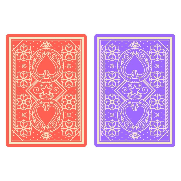 Ilustración del diseño de la espalda de la carta de juego dibujada a mano