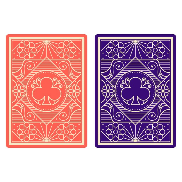 Ilustración del diseño de la espalda de la carta de juego dibujada a mano
