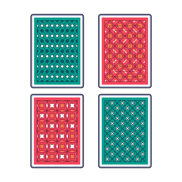 Ilustración del diseño de la espalda de la tarjeta de juego dibujada a mano