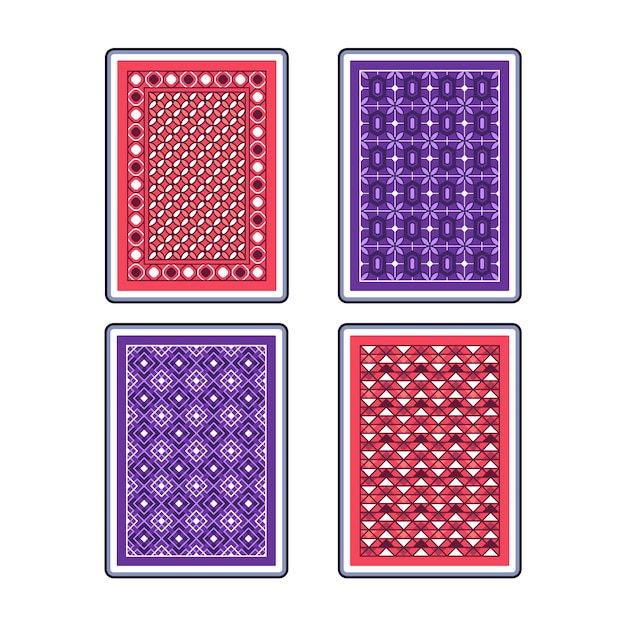 Ilustración del diseño de la espalda de la tarjeta de juego dibujada a mano