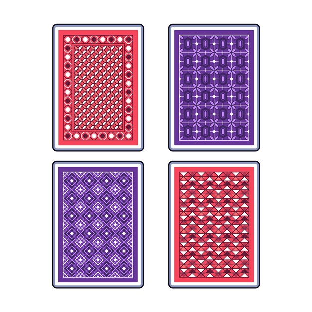 Ilustración del diseño de la espalda de la tarjeta de juego dibujada a mano