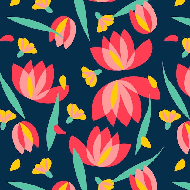 Vector gratuito ilustración de diseño floral patrón de vectores