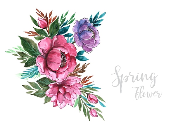 Vector gratuito ilustración de diseño de flores de primavera coloridas decorativas dibujadas a mano