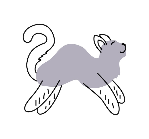 Vector gratuito ilustración de diseño gris de mascota de gato aislada