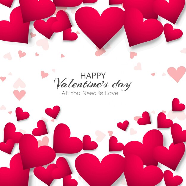 Ilustración de diseño hermoso día de San Valentín corazón