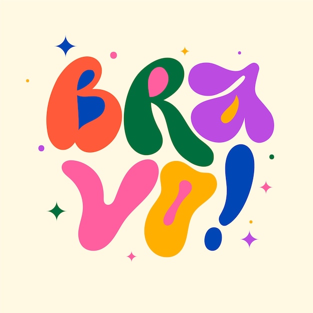 Ilustración de diseño de letras bravo