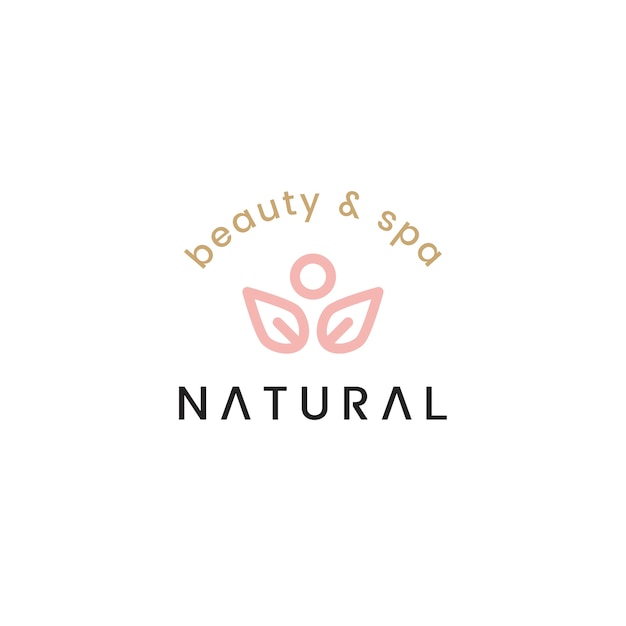 Ilustración de diseño de logotipo de belleza natural y spa