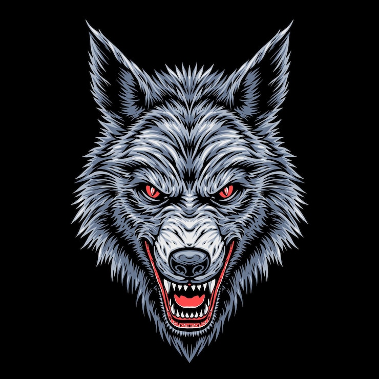 Vector gratuito ilustración del diseño del logotipo de la cabeza de lobo