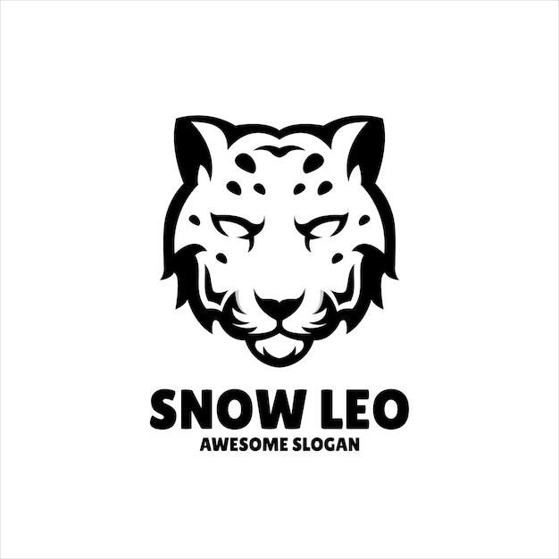 Ilustración de diseño de logotipo de mascota simple de leopardo