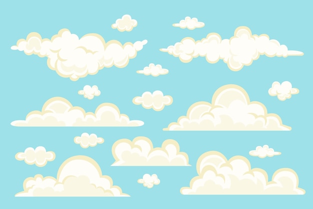 Vector gratuito ilustración de diseño plano de la colección de nubes