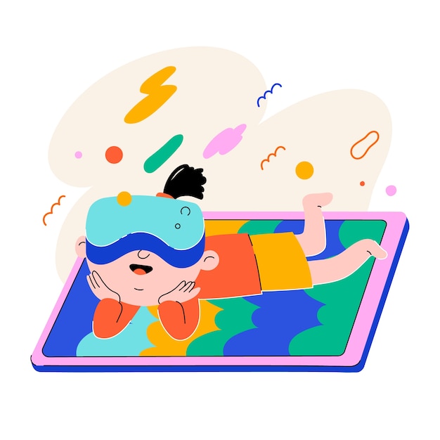 Ilustración de diseño plano gen alfa.
