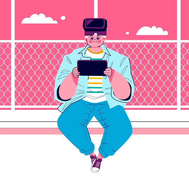 Ilustración de diseño plano gen alfa.