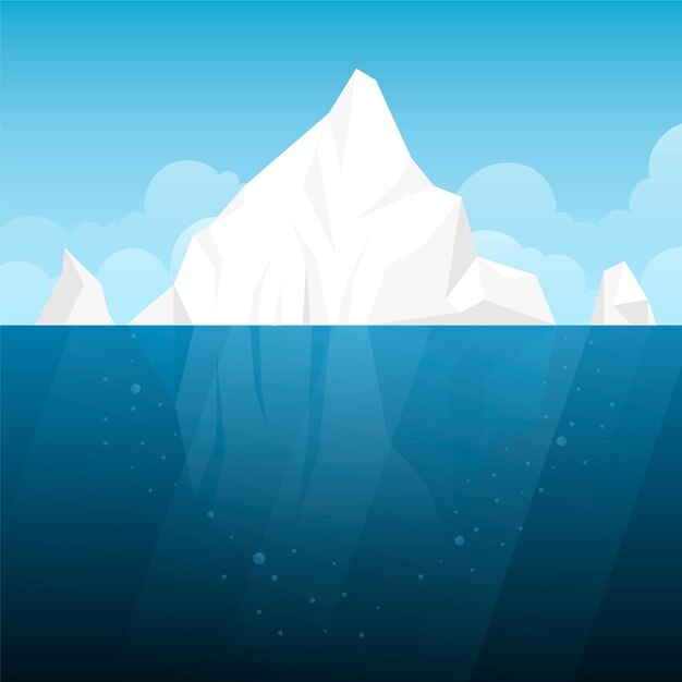 Ilustración de diseño plano de iceberg
