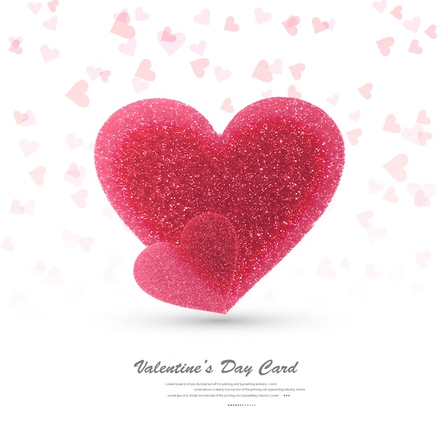 Ilustración de diseño de tarjeta de día de San Valentín corazones hermosos