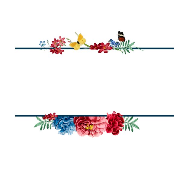 Ilustración de diseño de tarjeta de marco floral