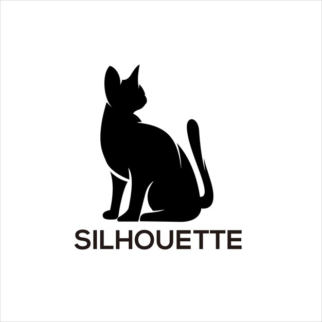 Ilustración de diseño de vector de diseño de silueta de gato