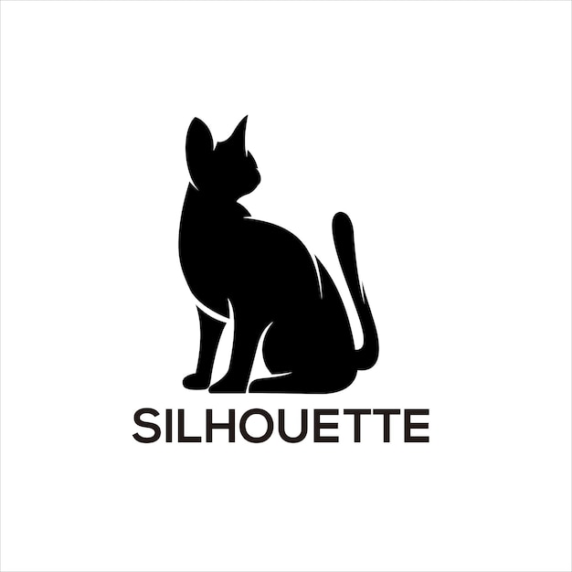 Ilustración de diseño de vector de diseño de silueta de gato