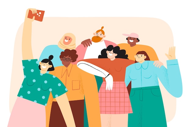 Ilustración de diversidad dibujada a mano