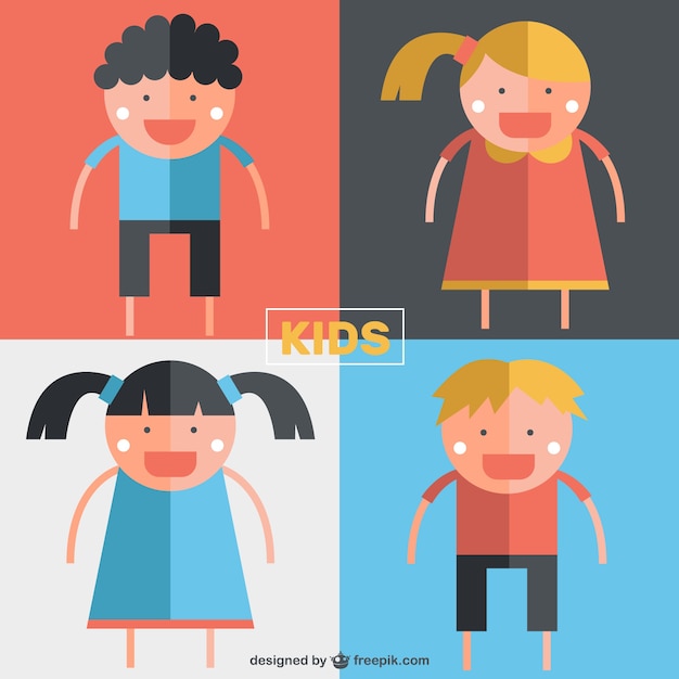 Vector gratuito ilustración divertida de niños