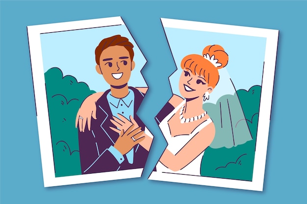 Vector gratuito ilustración de divorcio dibujada a mano